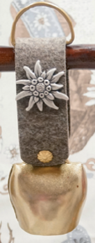 Glocke Filzband Edelweiss messing 5cm